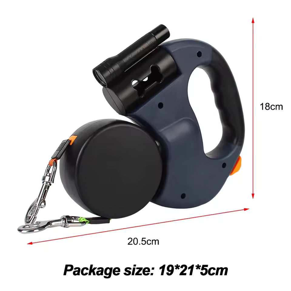 Dual Pet Leash Retractable Reflective Lead 360 Swivel Double Dog Walking Leash