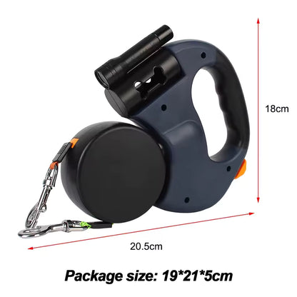 Dual Pet Leash Retractable Reflective Lead 360 Swivel Double Dog Walking Leash